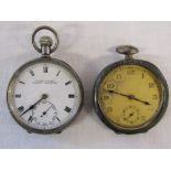 Silver 'Acme Lever' H Samuel Manchester pocket watch & a German pocket watch (af)