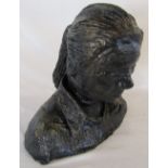 Large paper mache bust of a woman H 38 cm L 45 cm