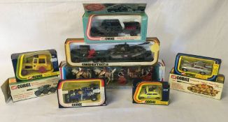 Collection of 9 1970's Corgi die cast toys including Queen's Silver Jubilee carriage,