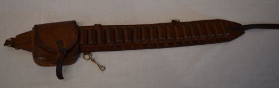 Leather 12 bore cartridge belt