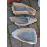 3 stone bird baths L 43 cm hand crafted in Zimbabwe