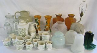 Various ceramics and glass ware etc inc pair of Brentleigh vases,