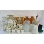 Various ceramics and glass ware etc inc pair of Brentleigh vases,