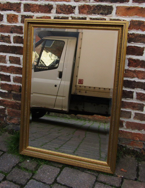 Bevelled edge gilt framed mirror
