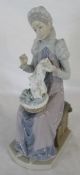 Lladro figure of a medieval lady sewing a trousseau marked Daisa 1980 H 30 cm