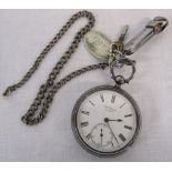 Silver 'The Ludgate watch' pocket watch by J W Benson London,