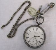 Silver 'The Ludgate watch' pocket watch by J W Benson London,