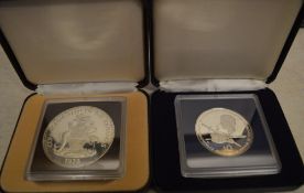 Turks & Caicos Islands 1979 10 crowns proof silver coin and a Bahamas Anniversary Prince Charles