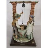 Large Capodimonte 'The Wishing Well' figurine by G Armani H 33 cm