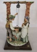 Large Capodimonte 'The Wishing Well' figurine by G Armani H 33 cm