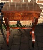 Victorian mahogany work table on X legs