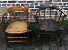 2 early 20th century office chairs