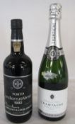 Porto late bottled vintage 1992 bottle of Port & a bottle of Champagne