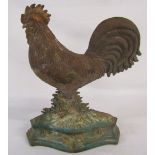 Cast iron cockerel doorstop H 35 cm