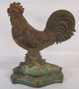 Cast iron cockerel doorstop H 35 cm