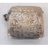 Ornate silver vesta case Birmingham 1911 weight 1 ozt