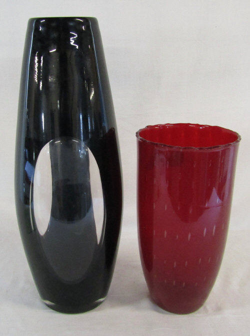 Black glass vase H 49.