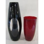 Black glass vase H 49.