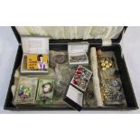 Box of costume jewellery inc some silver