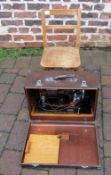 Small child's chair & a cased 1930s Singer sewing machine
