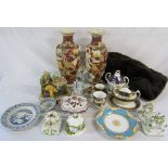 Various ceramics inc Capodimonte and Coalport (many ceramics af) & a fur stoal