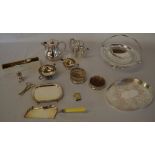 Various silver plate including tray,