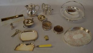 Various silver plate including tray,