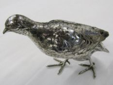 A German silver model of a partridge,