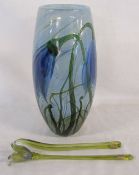 Isle of Wight studio glass collectors piece 2004 'English Bluebell' no 5/75 signed Timothy Harris