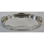 Large twin handle silver plated oval tray L 61 cm D 39.