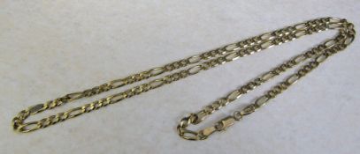 9ct gold figaro necklace weight 8.