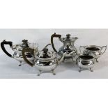 5 piece silver tea & coffee set including bachelor teapot.
