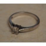 18ct white gold diamond solitaire ring, total approx weight 3g,