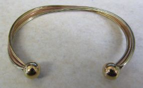 9ct gold twisted bangle weight 4.