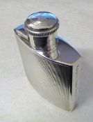 Small silver hip flask Birmingham 1940 by Mappin & Webb 'Routz from Polly 1945' H 7 cm weight 1.