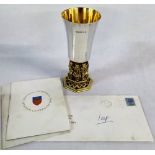 Gilt silver Aurum Lincoln Cathedral 'seventh century' limited edition goblet (166/7000) with