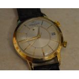 A rare gents Jaeger Le Coultre gold plated automatic Memovox 'alarm' wristwatch,