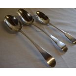 3 silver spoons, London 1832, London 1798 and London 1791, total approx weight 5.