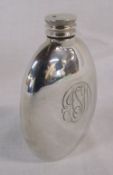 Small silver hip flask Sheffield 1988 by Garrard & Co Ltd H 9 cm weight 2.