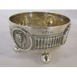 Victorian silver bowl with Egyptian and blank cartouches London 1873 weight 9.