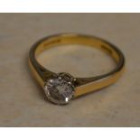 18ct gold diamond solitaire ring, total approx weight 3.