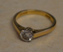 18ct gold diamond solitaire ring, total approx weight 3.