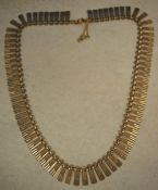 9ct gold Cleopatra style necklace, total approx weight 19.