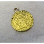 George III 1777 gold guinea with mount