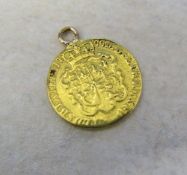 George III 1777 gold guinea with mount