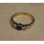 9ct gold sapphire and diamond ring,