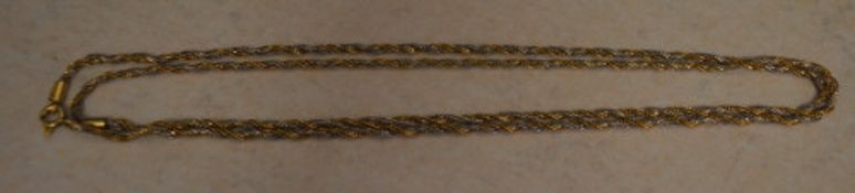 18ct gold dual tone rope chain, total approx weight 11.