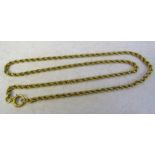 15ct gold rope chain length 44 cm weight 16.