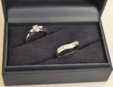 950 Platinum pair of stunning diamond rings presented in a Beaverbrooks ring box,