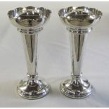 Pair of silver vases Sheffield 1969 maker James Dixon & Sons H 20.